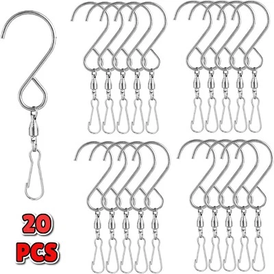 20 Pack Wind Spinner Swivel Hooks Clips for Hanging Wind Chimes, Garden Bells - Image 1 of 4