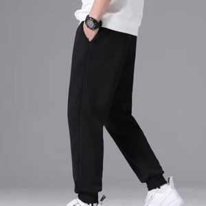 Mens Winter Thick Trousers Casual Loose Warm Joggers Fleece Lined Athletic Pants - Picture 1 of 12