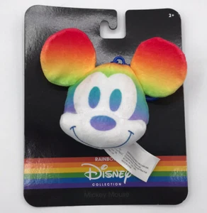 Mickey Plush Backpack Keychain Clip-on Hanger Disney Rainbow Collection - Picture 1 of 2