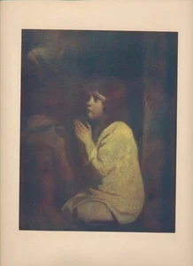 Original c1905 Lithograph Antique Art Print THE INFANT SAMUEL By Joshua Reynolds - Picture 1 of 2
