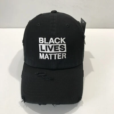 Black Lives Matter Embroidered Distressed Dad Cap Hat NWT - Image 1 of 4