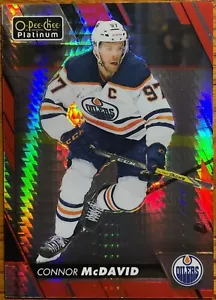 2023-24 O-Pee-Chee ‘23-24 OPC Platinum Previews Red Prism Connor McDavid #’d /50 - Picture 1 of 2