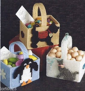 **BUTTON BASKETS TO STITCH**PATTERN ONLY-PLASTIC CANVAS PATTERN** - Picture 1 of 1