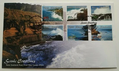 2002 New Zealand Nature Scenery, Scenic Coastlines 6v Stamps on FDC - Image 1 of 2