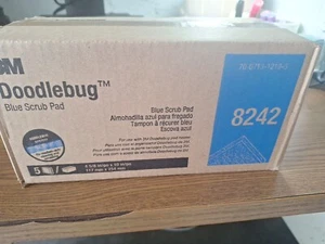 3M Doodlebug Blue Scrub Pad 8242 4.625 in x 10 in 5 Pieces Per Box NEW Free Ship - Picture 1 of 17