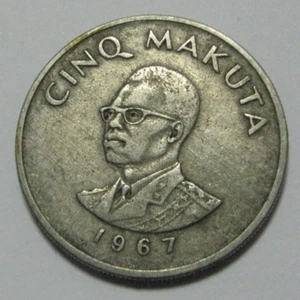 ZALDI2010 - CONGO, 5 MAKUTA OF 1967 - Picture 1 of 2