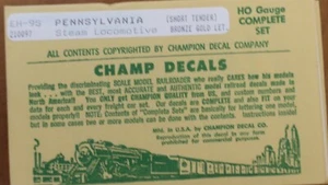 Pennsylvania Steam Locomotive Champ Decal Set EH-9S Short Tender, Bronze Gold - Picture 1 of 1