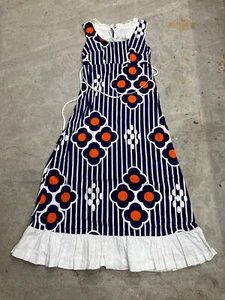 Vintage 60s 70s PSYCHEDELIC Floral Maxi Muumuu HAWAIIAN Cotton Dress 1970s - Picture 1 of 5