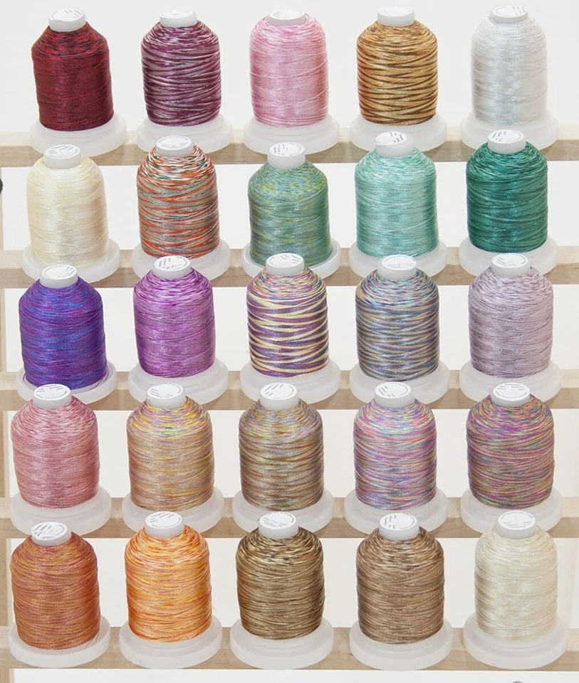 25 Colors Variegated Poly Embroidery Machine Thread (1100Y) for Brother Set 2 - Image 1 of 2