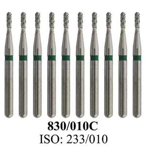 10Pcs Dental Diamond Burs Pear 830/010C High Speed Bur Coarse Grit FG Burr - Picture 1 of 9
