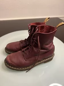 DR.MARTENS Women's 1460 Pascal VIRGINIA CHERRY RED Boots size 10 US Used - Picture 1 of 5