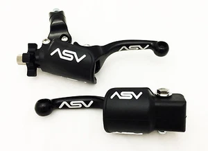 ASV F3 Front Brake Clutch Perch Levers Shorty Black Dust Covers YZ 250F 250FX - Picture 1 of 5