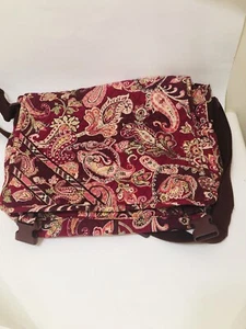 Vera Bradley Paisley Quilted Briefcase Laptop Messenger Bag Work School Red Colo - Picture 1 of 3