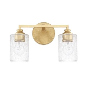 Capital Lighting 120521CG-422 Milan Iced Glass Bath Vanity Wall Mount Gold - Picture 1 of 1