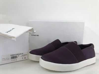 NIB Vince Corbin Women’s 7M Slip On Shoes Sneakers Satin Elastic Vamp purple New - Image 1 of 4