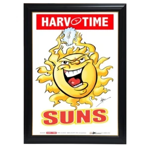 Gold Coast Suns, Mascot Print Harv Time Print Framed - Picture 1 of 1
