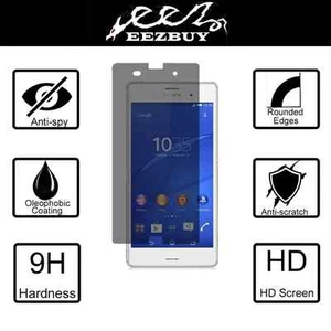 Privacy Anti-Spy Tempered Glass Screen Protector For Sony Xperia M4 Aqu - Picture 1 of 7