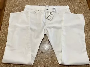 FRAME L'Homme Slim Fit Men’s Blanc White Jeans 34 X34 Belt Loops , Pockets - Picture 1 of 11