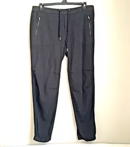 James Perse Jogger Soft Drape Utility Pant Women Large Black Modal Zip Pockets - Picture 1 of 12