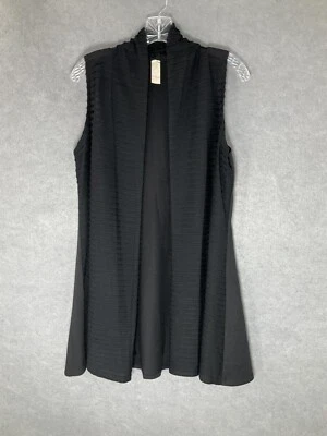 Chalet Chaleco Cárdigan Mujer Talla S Negro Mezcla Algodón Frente Abierto Mantón Texturizado Foto 1 de 4