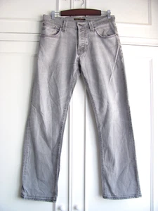 NUDIE JEANS AVERAGE JOE WASH GREY DENIM STRAIGHT JEANS ORGANIC COTTON W L 34 - Imagen 1 de 14