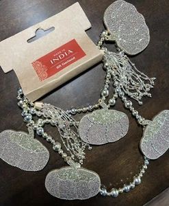 MADE IN INDIA NEW!!! BEADED Pumpkins GARLAND  6 Feet Thanksgiving GORGEOUS! - Picture 1 of 9