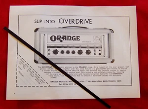 ORANGE OVERDRIVE GUITAR AMPLIFIER AMP 1978 ORIGINAL VINTAGE PRESS ADVERT - Picture 1 of 1