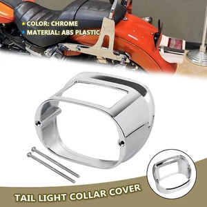 Chrome Rear Tail Light Lamp Cover Fit For Harley Electra Glide Road King Fat Boy - Foto 1 di 14