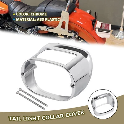 Cubierta de luz de freno trasera cromada para Harley Softail Street Glide Fat Boy FLSTF Foto 1 de 4