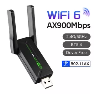 Dual Band Wifi 6 USB Wifi Bluetooth Adapter AX900 Wireless Adapter for Laptop PC - Picture 1 of 6