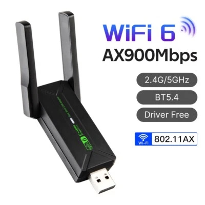Dual Band Wifi 6 USB Wifi Bluetooth Adapter AX900 Wireless Adapter for Laptop PC - Image 1 of 4
