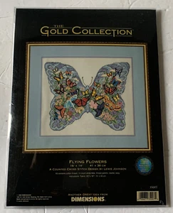 Rare Dimensions Gold Collection Cross Stitch Kit Flying Flowers Butterflies - Bild 1 von 3