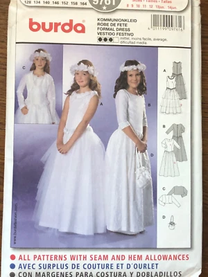 Burda Girls’ Formal Dress Pattern 9761 Sizes 8 9 10 11 12 13jun. 14jun. - Image 1 of 3