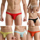 Men's Sexy Briefs Bulge Pouch Ice Silk Underwear Low-waist Ultra-thin Panties AU