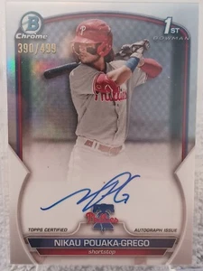 NIKAU POUAKA-GREGO 2023 BOWMAN CHROME 1ST REFRACTOR AUTO /499  - Bild 1 von 2