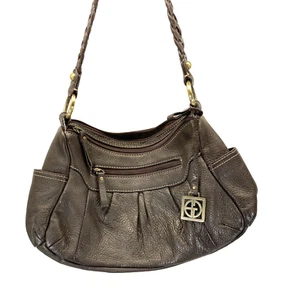 GIANI BERNINI Brown Leather Shoulder Bag Purse - Picture 1 of 5