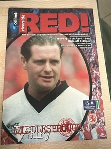 1998 Middlesbrough V Bury Town Soccer/football Programme - Picture 1 of 3
