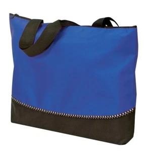 Large 18" Reusable Zippered Beach Shopping Tote Grocery All Purpose Weekend Bag - Picture 1 of 1