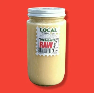 RAW WILDFLOWER HONEY 1 LB / 454g LOCAL 100% PURE UNFILTERED Glass Jar - Image 1 of 4