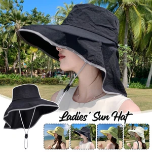 Women Summer Outdoor Sun Hat Large Brim Quick Dry Fisherman Hat Hiking Fishing - Picture 1 of 21