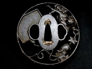 Edo period Japan antique Shishi Leo Tsuba Box vintage sword katana yoroi blade - Picture 1 of 8
