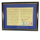 BARRY MANILOW SIGNED SHEET MUSIC TICKET STUB AUTOGRAPHED FRAMED MATTED 17.5 x 22