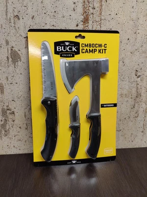 BUCK Cuchillos Kit de Campamento Sierra Plegable, Cuchillo de Hoja Fija con Funda, Hacha con Funda Foto 1 de 2
