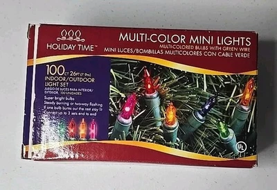 Holiday Time™ Multi-Color Mini-Lights 100ct Indoor/Outdoor Lights Blink Feature - Image 1 of 2