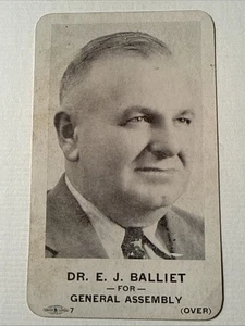 1939 Edgar Joel Balliet VMD Northampton PA Republikanischer Kandidat Genversammlung Vintage - Bild 1 von 7