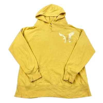 Vintage Y2K American Eagle Hoodie Women XL Yellow Sweatshirt Live Your Live AE77 - Image 1 of 4