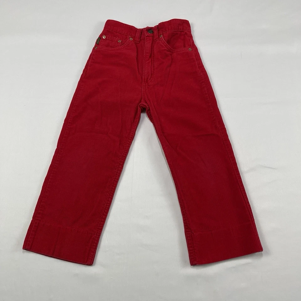 Vintage Polo Ralph Lauren Pants Boys Red Corduroy Preppy Casual Size 12S W24 L30 - Image 1 of 4