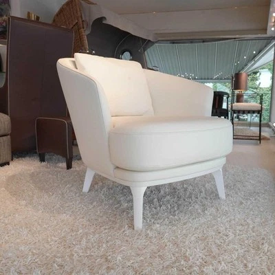 Bielefelder Werkstätten Sessel Amy Leder Normanndie Weiß - Bild 1 von 4