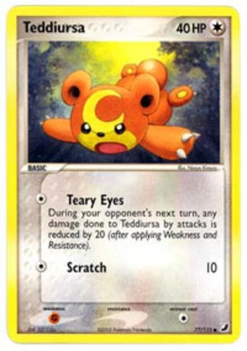 Heavily Played, English Pokemon Regular Teddiursa - 77/115 - Common EX Unseen Fo - Image 1 of 1
