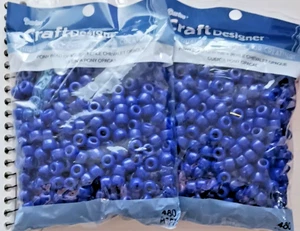 Pony Beads Opaque Darice Blue  2 Bags 480 = 960 Pcs total Darice - Bild 1 von 3